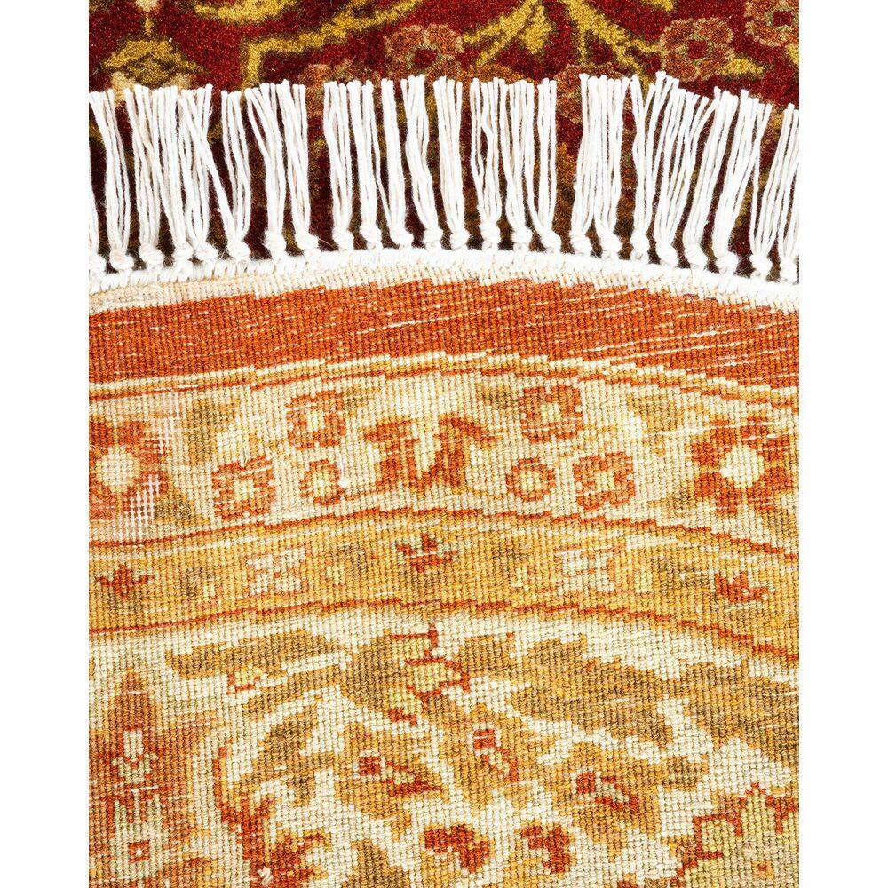 Handmade Red and Orange Wool Oriental 5' x 8' Area Rug