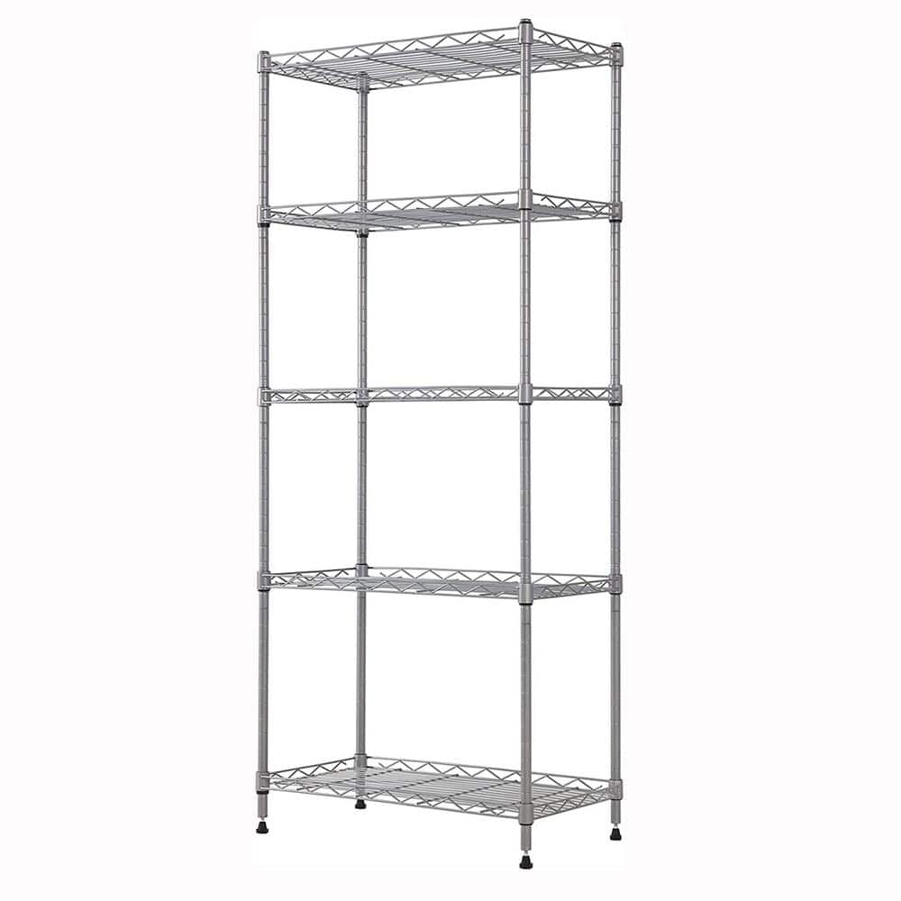 Rubbermaid Freestanding 4-Tier Multipurpose Wire Shelving Unit, Satin