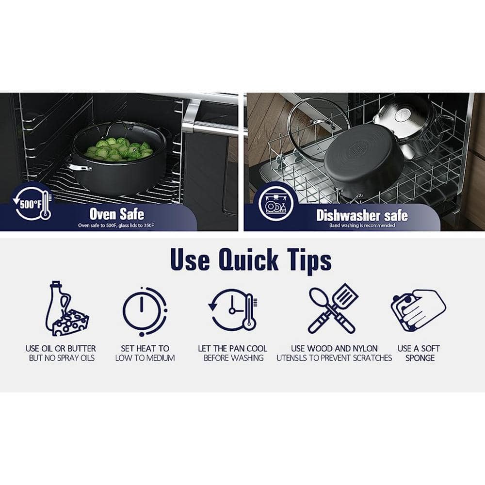 Cooks Standard 9.5-Inch Black Nonstick Hard Anodized Crepe Pan