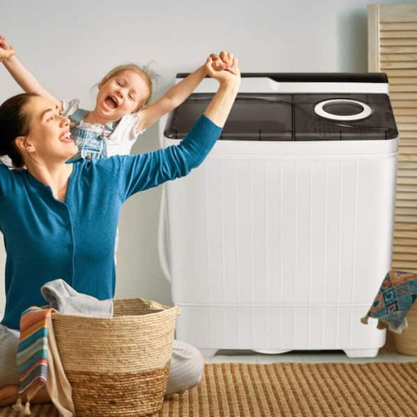 3.5 cu.ft . ​Electric All-in-One Washer Dryer Combo in White with