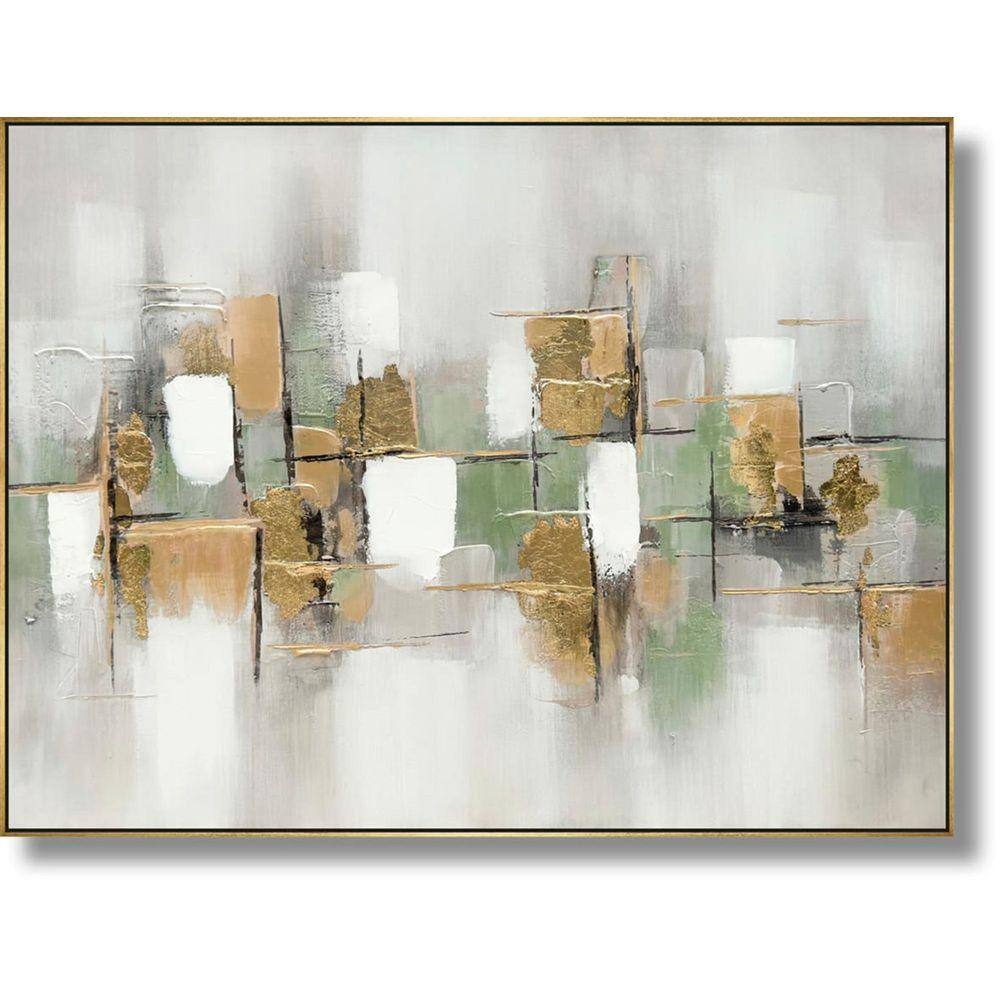 Classy Art 1-Piece Framed Mixed Media Abstract Wall Art 35.4 in. x 47.2 ...