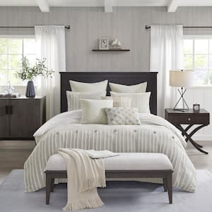 Essence Ivory Cotton King Jacquard Comforter Set