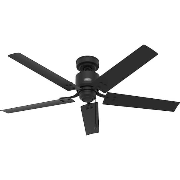Windbound 52 in. Indoor/Outdoor Matte Black Ceiling Fan For Patios or Bedrooms