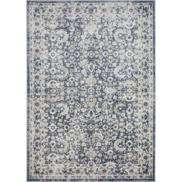 Kehleigh Otindas Blue 9 ft. 10 in. x 12 ft. 10 in. Oriental Polypropylene Indoor Area Rug