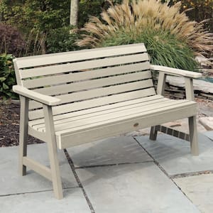 Weatherly 5 ft. 2-Person Whitewash Recycled Plastic Outdoor Garden Bench