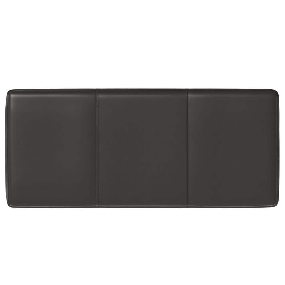 Tanners Brown Faux Leather Lift Top Storage Ottoman