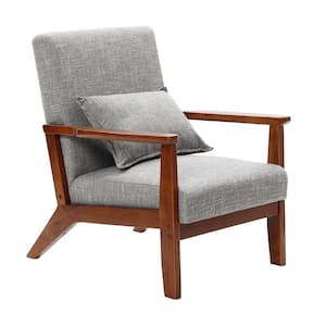 Accent Chair Living Room Upholstered Gray Armchair
