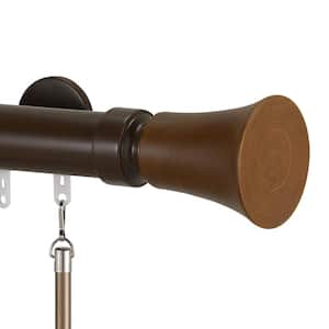 Tekno 40-132 in. Non-Telescoping 1.5 in. Single Traverse Curtain Rod in Sienna with Tama Finial