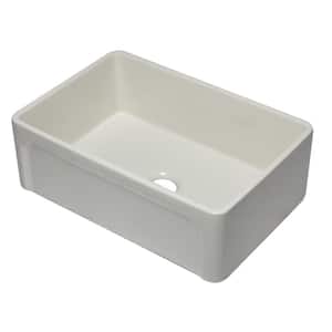 AB3020SB-B Farmhouse Fireclay 29.75 in. Single Bowl Kitchen Sink in Biscuit