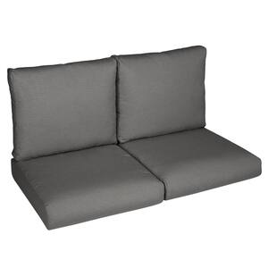 Sorra Home 25 in. x 25 in. x 5 in. (4-Piece) Deep Seating Outdoor Loveseat Cushion in ETC Steel