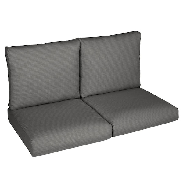 SORRA HOME Sorra Home 25 in. x 25 in. x 5 in. (4-Piece) Deep Seating Outdoor Loveseat Cushion in ETC Steel