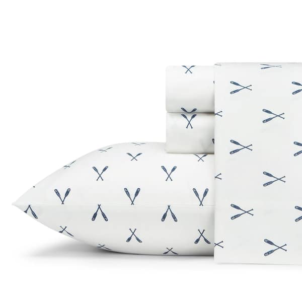 Eddie Bauer Eddies Oar 3-Piece Blue Graphic Cotton Twin/Twin XL Sheet Set