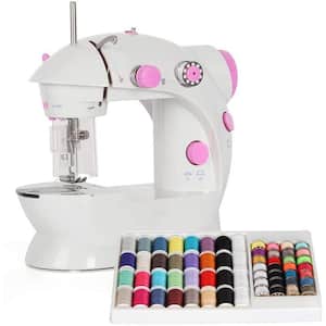 Top-Range Sewing Machine with Bobbins and Sewing Thread, Dual Speed Cute Pink