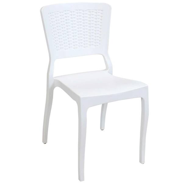 white plastic patio chairs