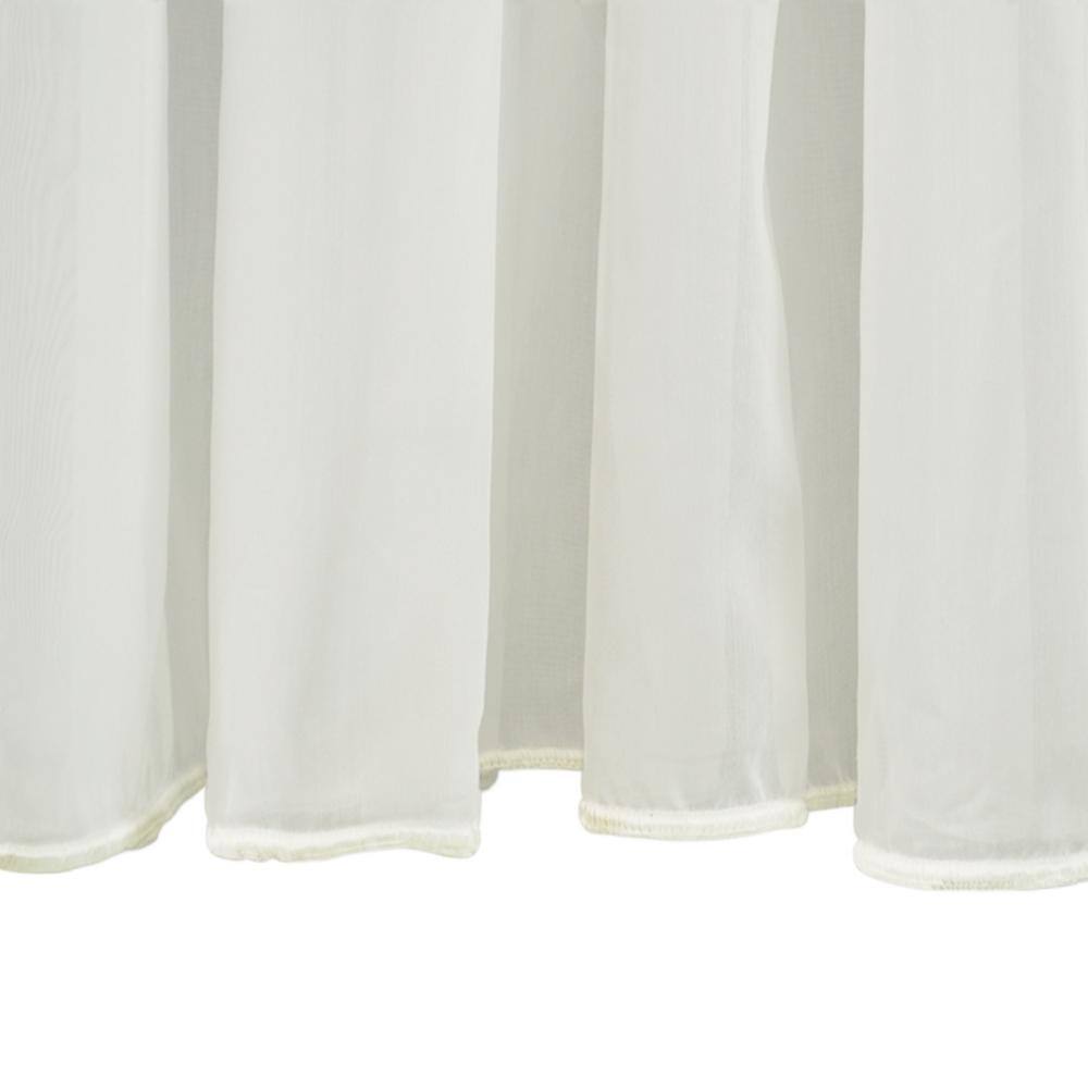 White Sheer Pleated Polyester Rod Pocket Curtain Panel