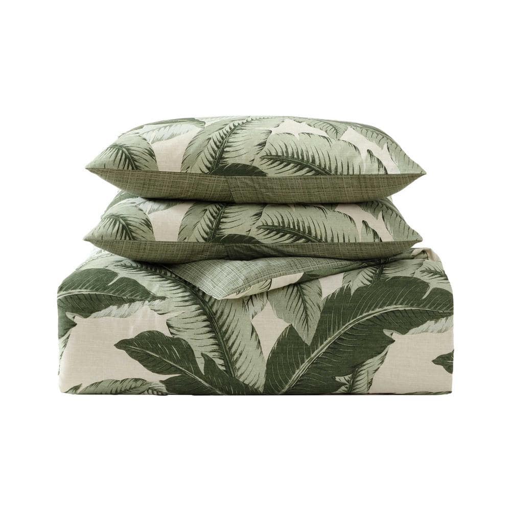 Vintage Palms 3-Piece Green Cotton Full/Queen Duvet Cover Set price history on PriceWatchPro