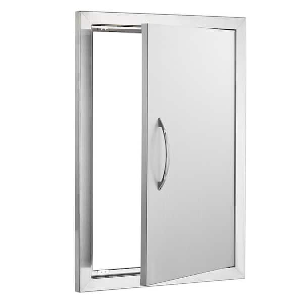 Single Outdoor Kitchen Door 18 in. W x 24 in. H BBQ Access Door Stainless Steel Flush Mount Door with Handle
