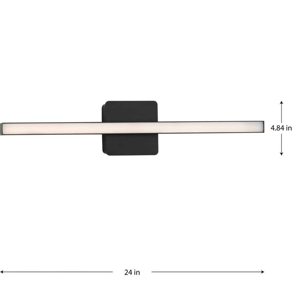 Matte Black 24" LED Linear Vanity Light with Acrylic Shade