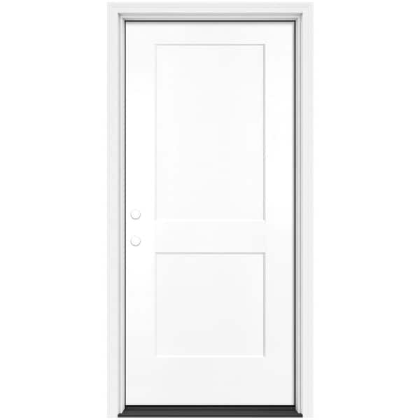 Masonite Logan Performance Door System 36 in. x 80 in. 2 Panel Right-Hand/Inswing White Smooth Fiberglass Prehung Front Door