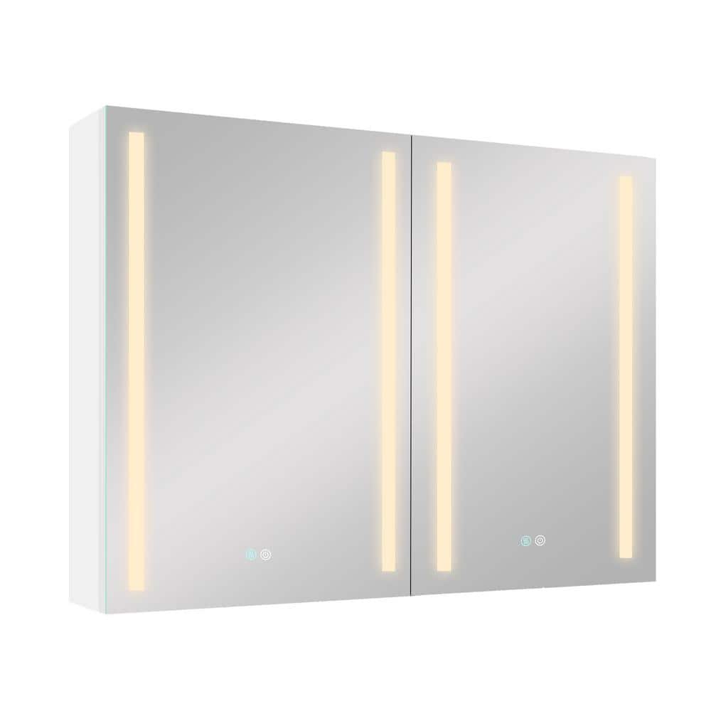 40 in. W x 30 in. H Rectangular Aluminum Medicine Cabinet with Mirror