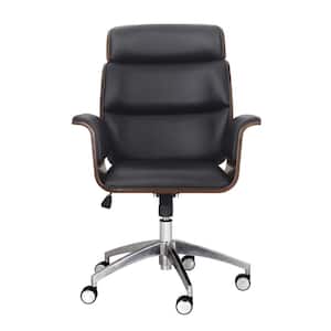 Cannonade Standard Black Faux Leather Adjustable Height Task Chair with Arms
