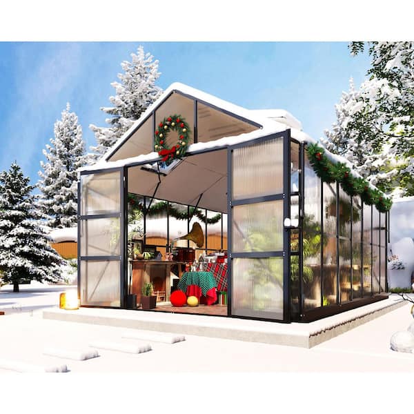 amerlife 120 in. W x 216 in. D x 101 in. H Aluminum Black