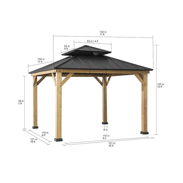 Sunjoy Archwood 11 ft. x 11 ft. Cedar 