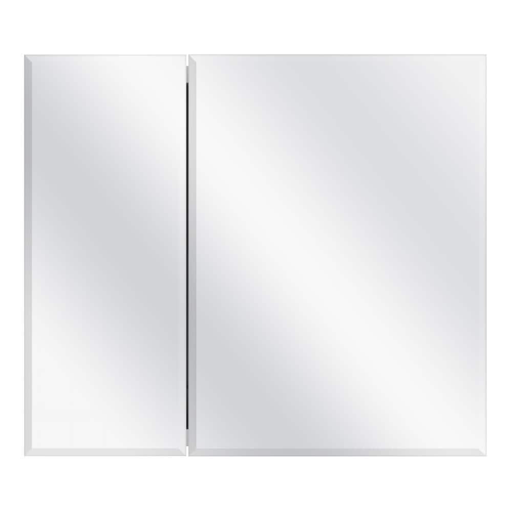 Glacier Bay 30 in. x 26 in. Frameless Recessed or Surface-Mount Bi-View Medicine Cabinet with Mirror, White
