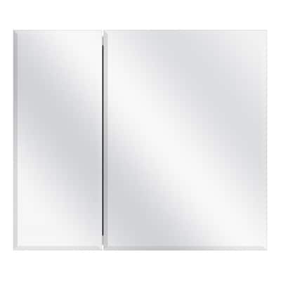 30 in. x 26 in. Frameless Recessed or Surface-Mount Bi-View Medicine Cabinet with Mirror