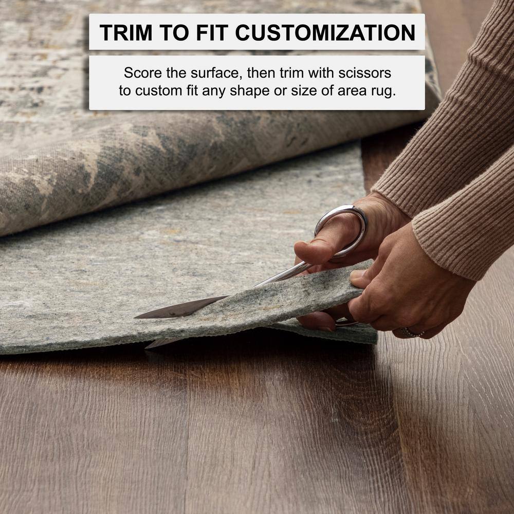 7'6" x 10' Gray Recycled Synthetic Dual Surface Rug Pad