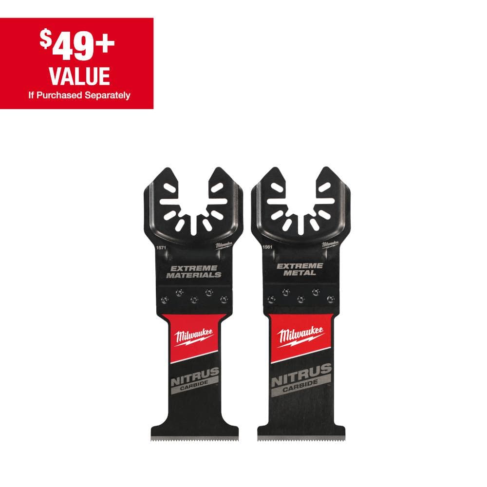 Milwaukee 49-25-1573 Nitrus Carbide Extreme Materials Universal Fit Open Lok Oscillating Multi Tool Blades 49 25 1573 Tcu138