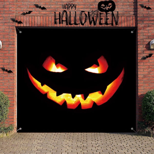 N/A Complete Halloween Car Decoration Kit w/Large Pumpkin Backdrop