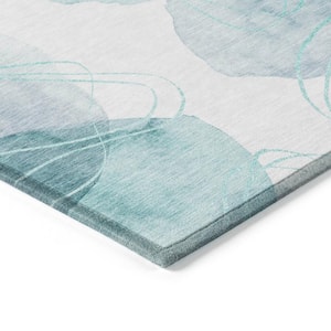 Chantille ACN544 Teal 2 ft. 6 in. x 3 ft. 10 in. Machine Washable Indoor/Outdoor Geometric Area Rug