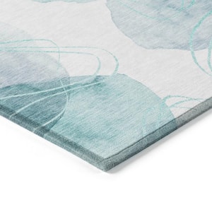 Chantille ACN544 Teal 3 ft. x 5 ft. Machine Washable Indoor/Outdoor Geometric Area Rug
