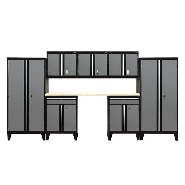 Sandusky 8-Piece Steel Garage Storage System in Black/Charcoal (162 in. W x 79 in. H x 18 in. D)