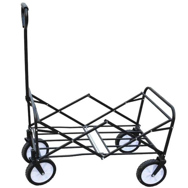 VIVOHOME 176 lbs. Capacity Collapsible Garden Cart in Black with 2 Drink  Holders and Wheels X00267QXVV - The Home Depot