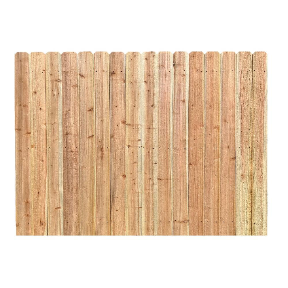 Redwood Empire 6 ft. x 8 ft. Cedar 6 in. Privacy Dog-Eared Flat Wood ...