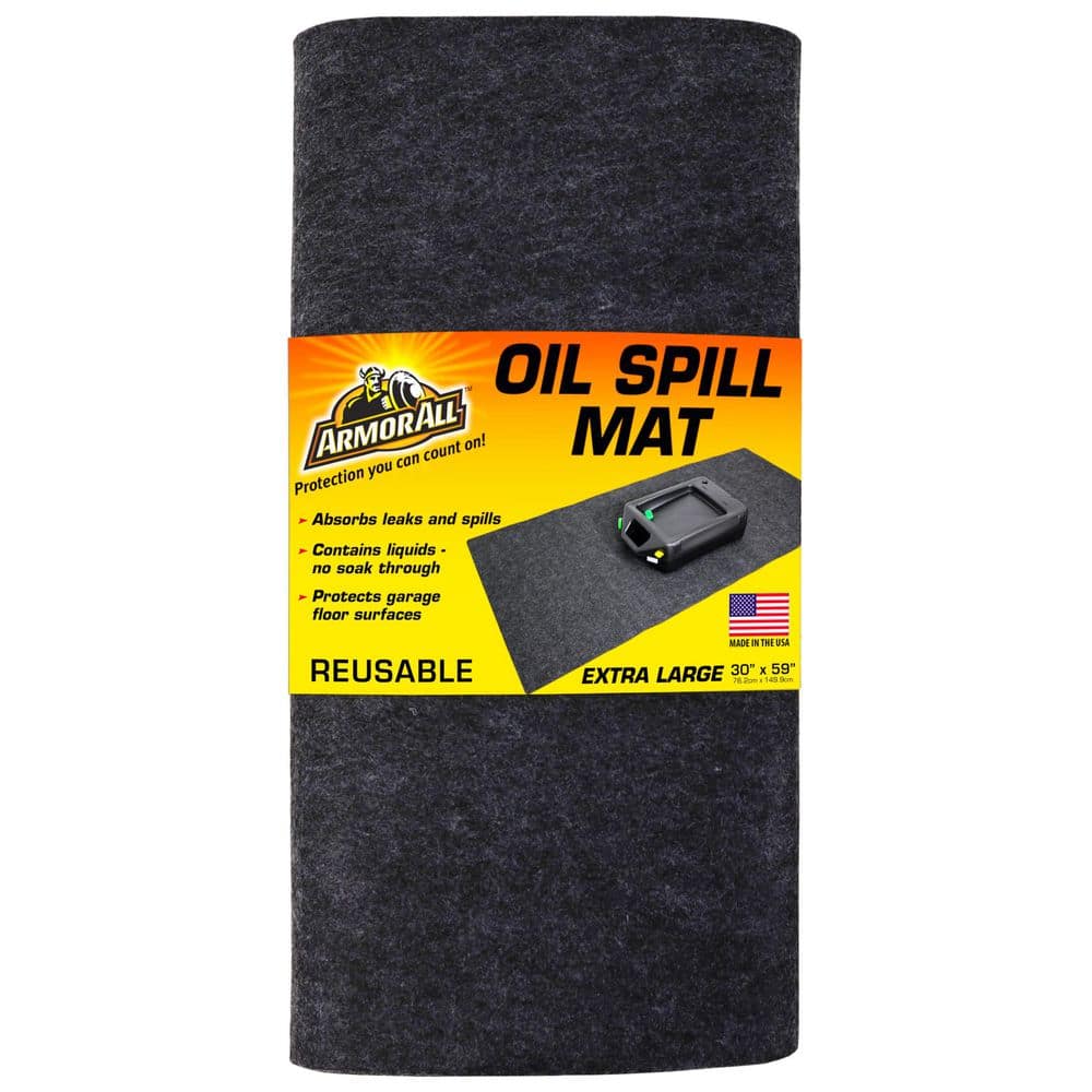 Armor All Oil Spill Mat 4 ft. 11 in. W x 2 ft. 6 in. L Charcoal ...