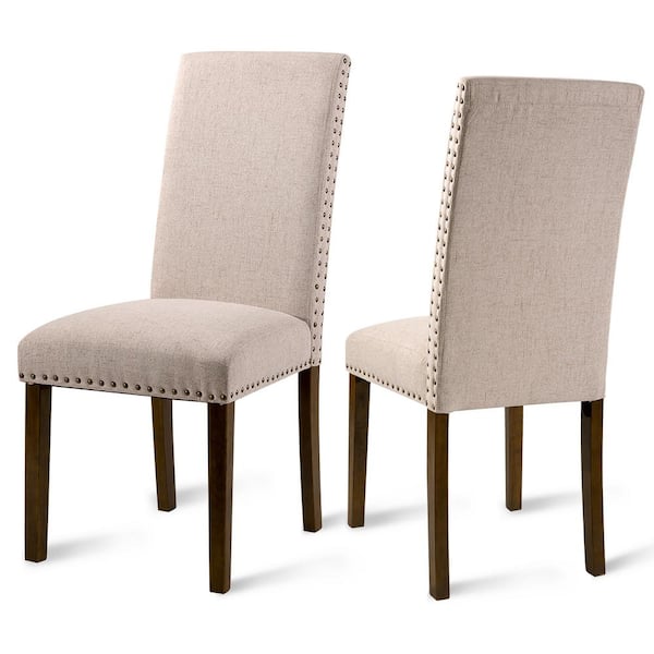 Ivory upholstered dining discount chairs