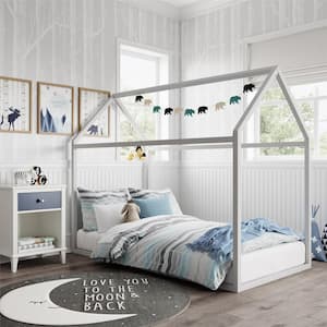 Skyler Dove Gray Metal House Bed