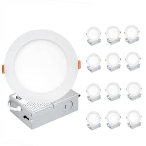 6 in. Adjustable CCT Canless Indoor Integrated LED Recessed Down Light, 5 in. Lens Aperture Size( 12-Pack)