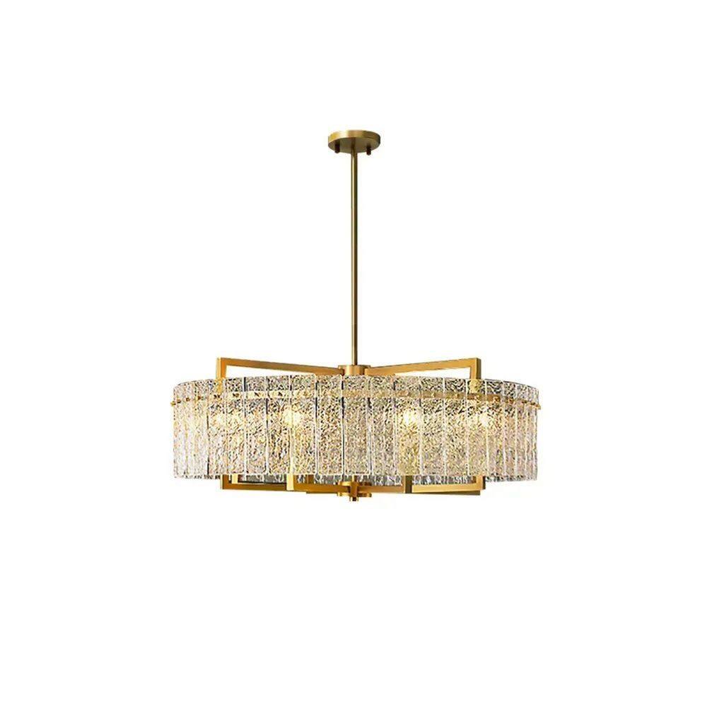"25.6"" 6-Light Gold Modern Round Drum Chandelier Pendant Lighting Fixture for Dining Room Kitchen" price history on PriceWatchPro