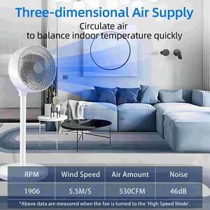 7 in. Stand Fan 70-degree Oscillating Circulating Fan with Remote 3 Modes