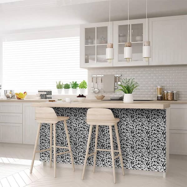 Black and White T8 4 in. x 4 in. Vinyl Peel and Stick Tile (24-Tiles, 2.67 sq. ft./Pack)