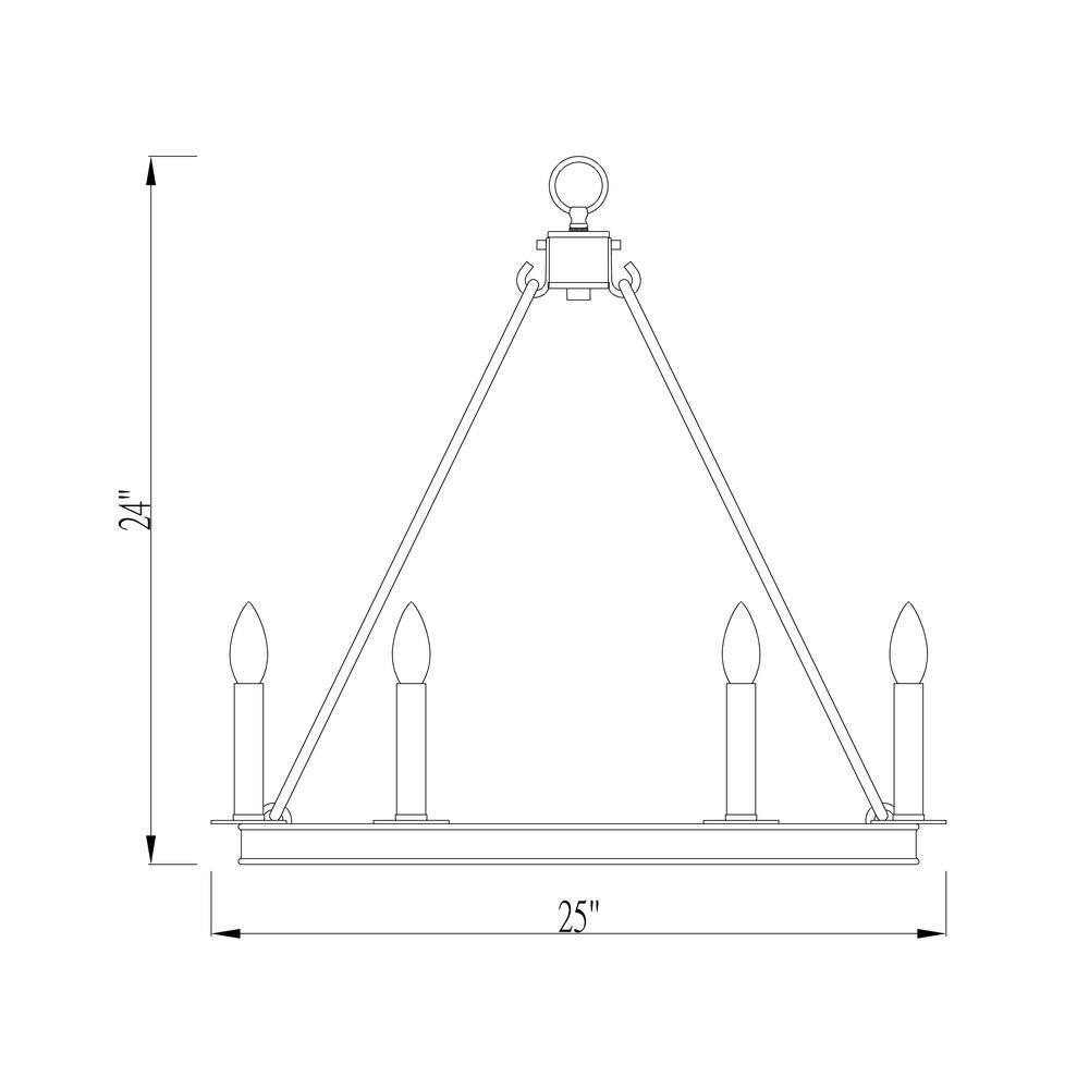 Polished Nickel 6-Light Candle Chandelier with Round Frame
