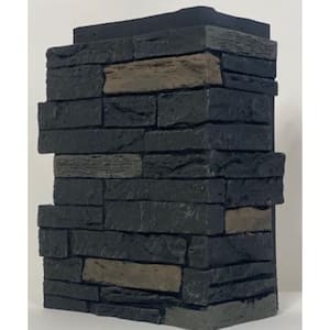 15.5 in. x 11.5 in. Slatestone Large Polyurethane Faux Stone Outside Corner in Onyx (4-Pack)