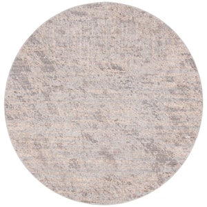 Invista Cream/Gray 7 ft. x 7 ft. Round Abstract Solid Area Rug