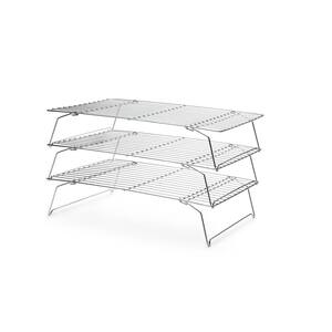 Stackable Cooling Rack, Silver, Outdoor Kitchen, 3-Piece Set
