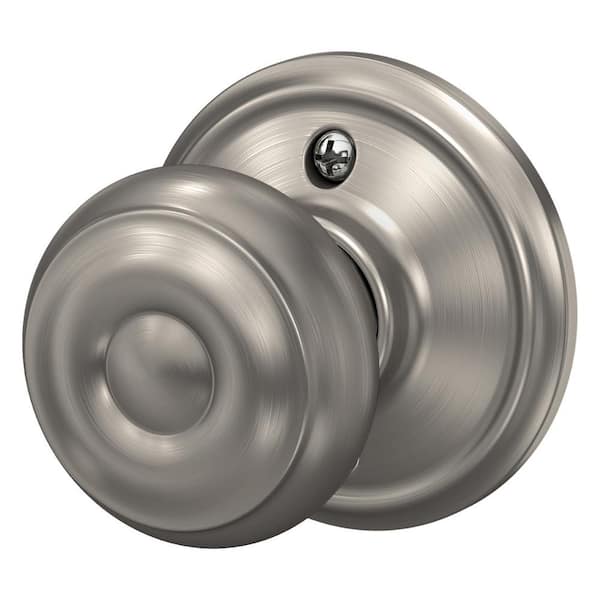 Schlage Georgian Satin Nickel Solid Brass Knob and Single Cylinder Deadbolt  ANSI Grade 2 1-3/4 in. & Reviews