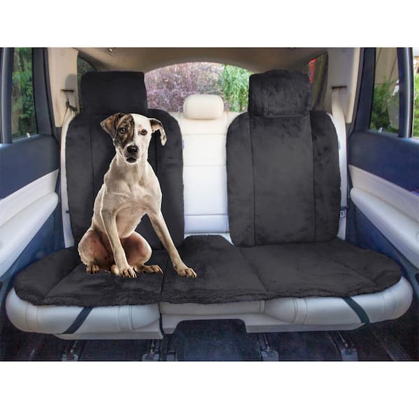 Doe16 Front Set 22 in. x 20 in. x 4.7 in. Faux Rabbit Fur Car Seat Cushions